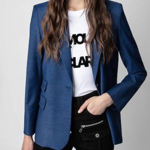 NWOT Zadig and Voltaire Blueberry Tailored Blazer in Sz 38